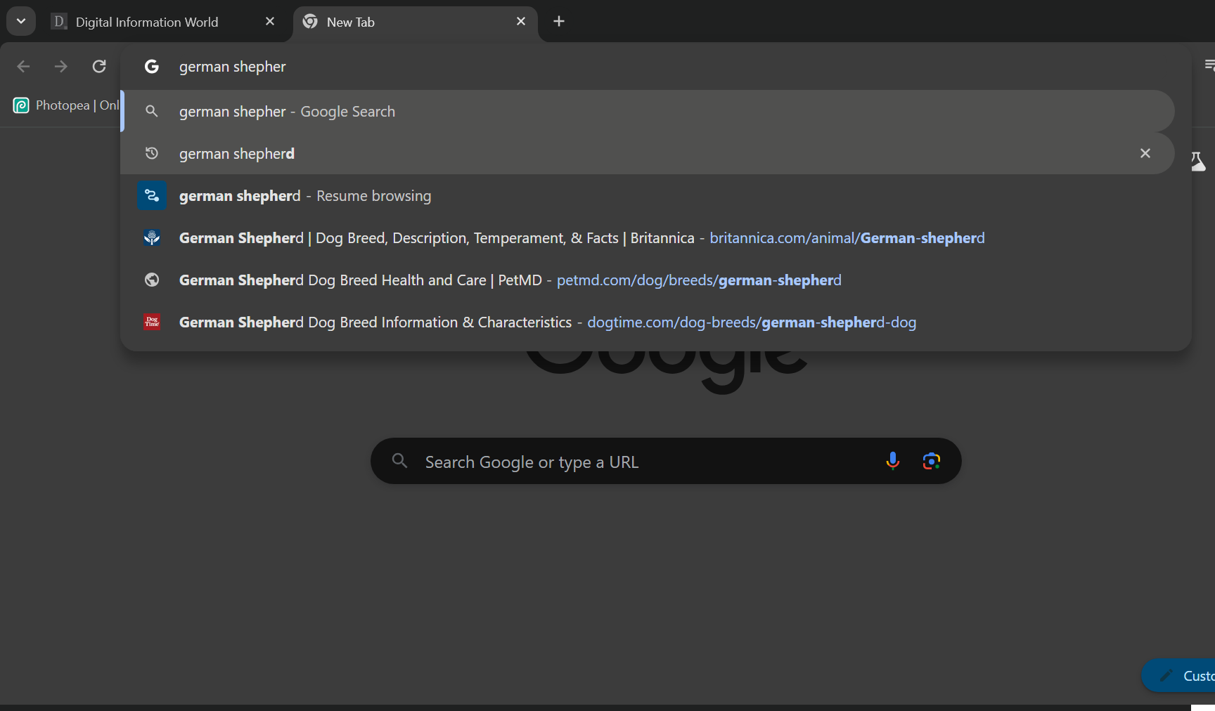 Google Chrome "Resume browsing" AKA "Journeys"