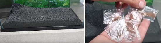 Spread soil in aquarium