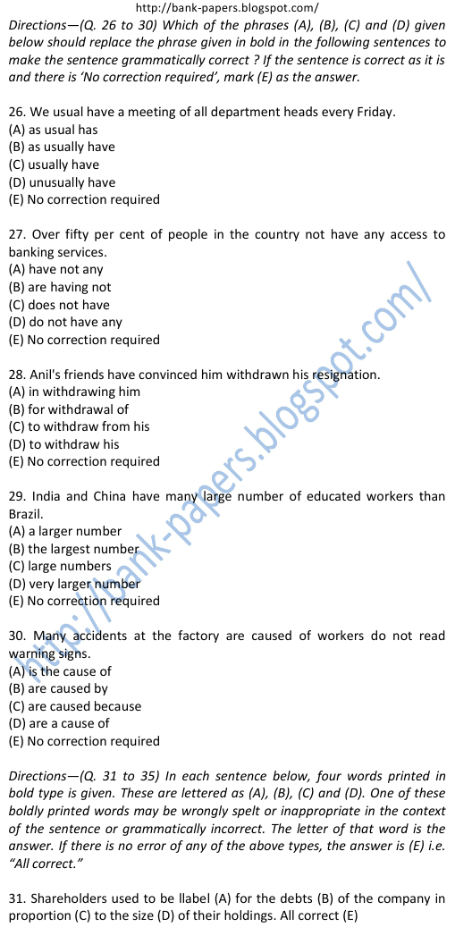 Indian Bank Model Question Papers