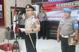 Kapolres Cirebon Kota Polda Jabar Pimpin Upacara Serah Terima Jabatan Kasat Narkoba Polres Cirebon Kota