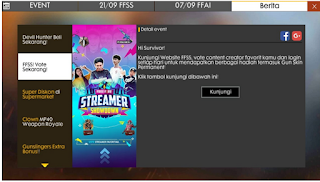 Website FFSS : Cara Mendapatkan Hadiah Skin Senjata Permanen di event Free Fire Showdown Streamer (FFSS)