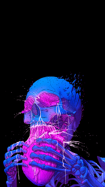 amoled phone wallpaper skull