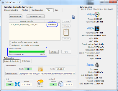 AVI Recomp - Linha de comando 2 - conclusão