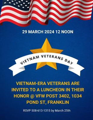 VFW Post 3402 Hosting Luncheon for Vietnam-Era Veterans 29 March 2024