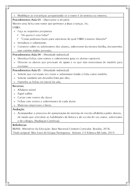 PLANO DE AULA SEMANAL 1º ANO – QUEM SOU EU?