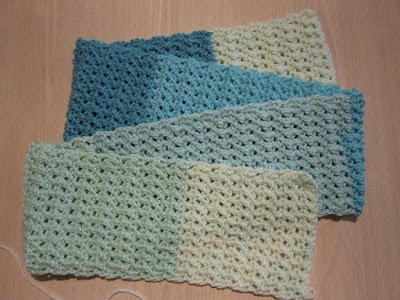 crochet, scarf, Caron Cakes, double crochet cross stitch