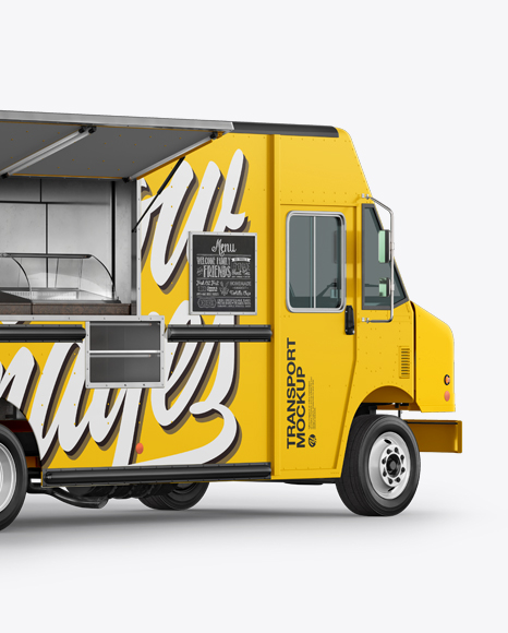 Download Free Food Truck Mockup - Back Half Side View PSD Template ...
