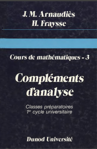 Cours de Mathématiques tome 3 Compléments d