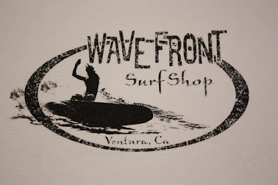A Wave Front Surf Shop Tee Shirt Design
