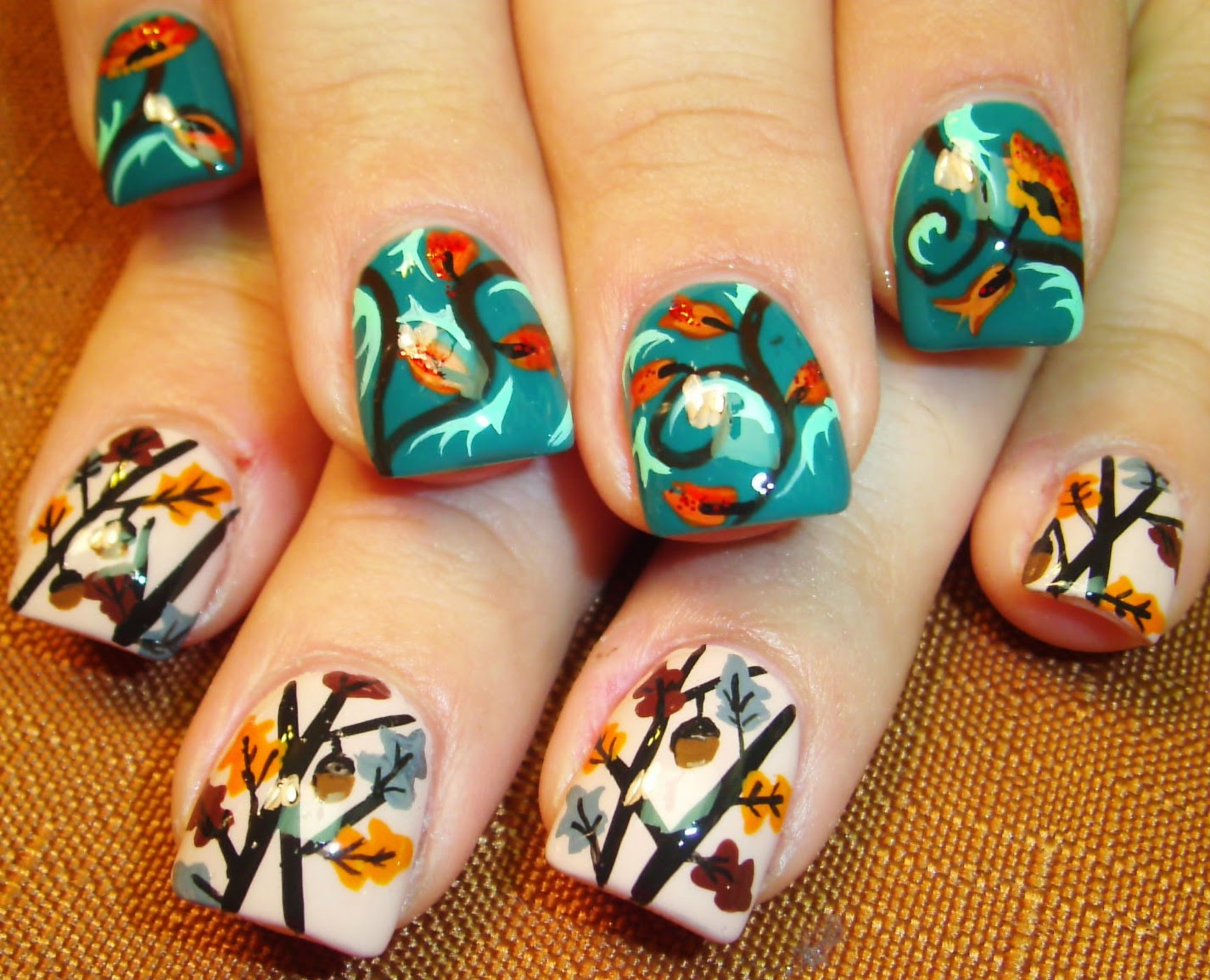 Nail Art by Robin Moses: "fall leaves" "fall nails" "fall nail trends