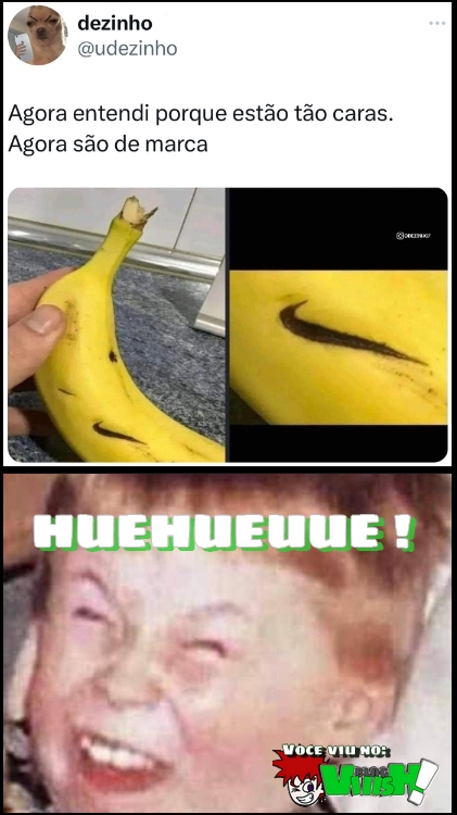 Banana tem o símbolo da Nike marcado na casca