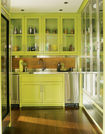 Kitchen With Green Walls