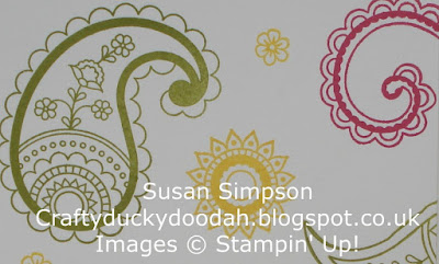 Stampin' Up! UK Independent  Demonstrator Susan Simpson, Craftyduckydoodah!, Paisleys & Posies, May 2017 Coffee & Cards Project, Supplies available 24/7, 