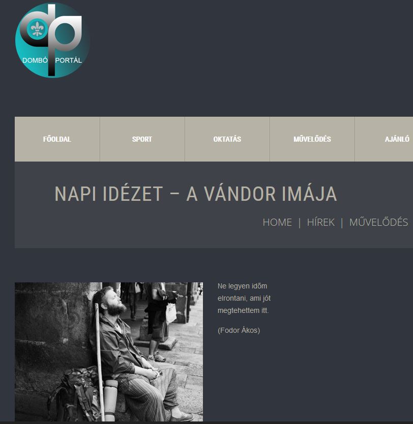 http://www.domboportal.hu/napi-idezet-vandor-imaja/