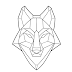 Geometric wolf tatto coloring pages