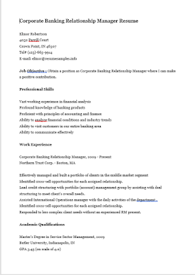 Corporate Banking Relationship Manager Resume