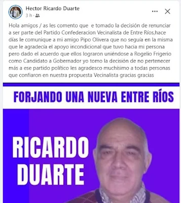 Ricardo Duarte Confederacion Vecinalista