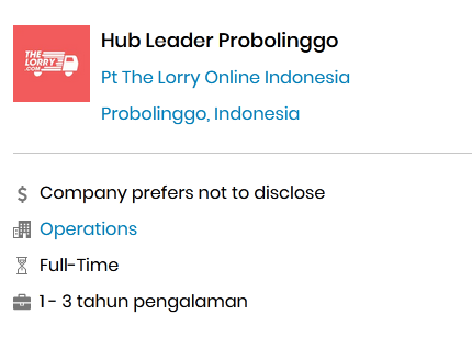 Lowongan Kerja Hub Leader Probolinggo