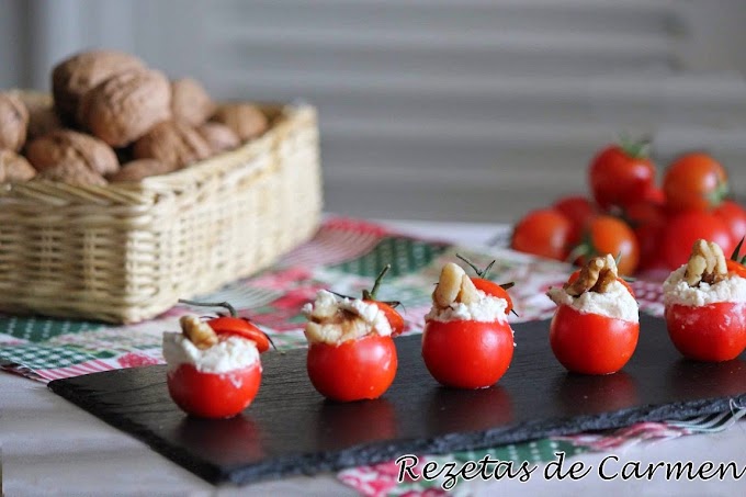 Tomates rellenos de mascarpone y nueces
