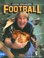 John Madden "booms" through football game cover