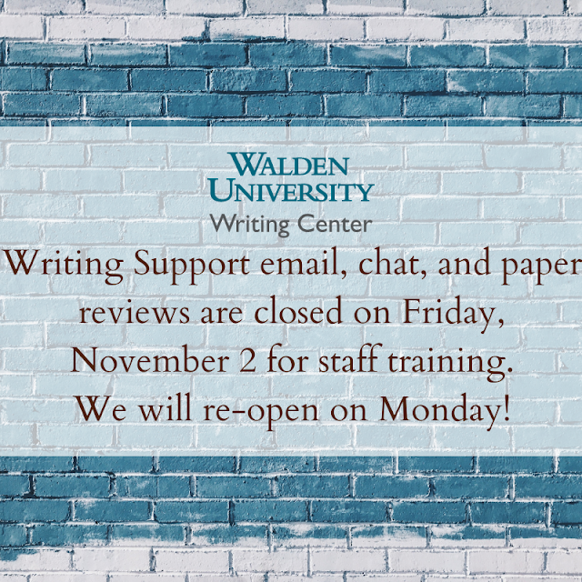 Many Writing Center services offline on Friday, Nov. 2nd 2018