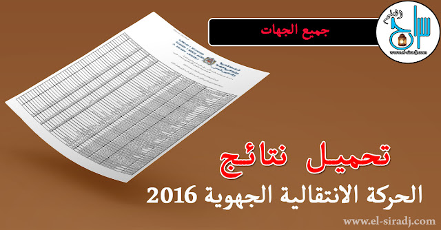 نتائج الحركة الانتقالية الجهوية 2016 لجميع الجهات