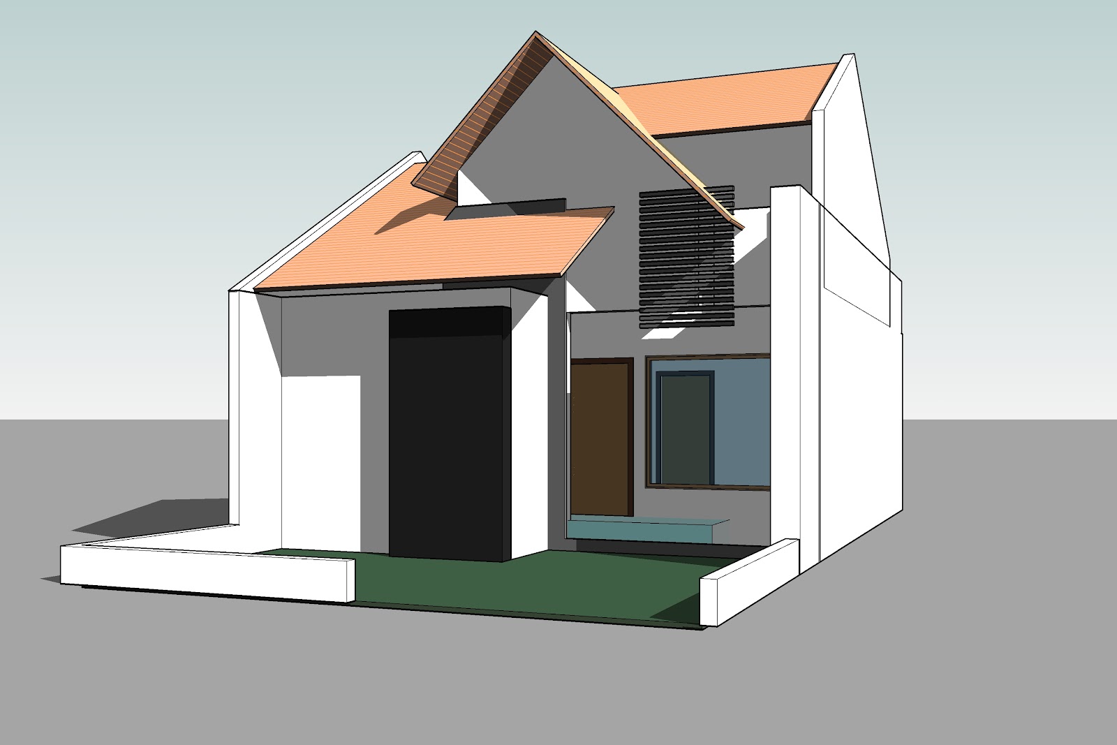 Desain Rumah Minmalis Country Type 45  Arsitektur, Tegal 