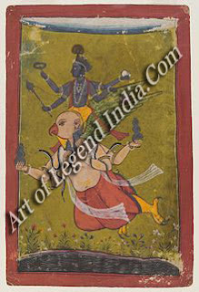 Idol of Vishnu riding Garuda from Thailand indicating the spread of the Vaishnava 