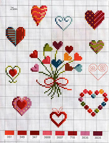 Коллекция схем сердечек для вышивания крестом