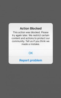 Instagram action blocked error?