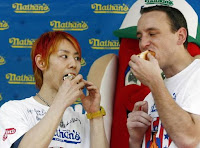 Takeru Kobayashi and Joey Chestnut