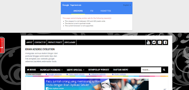 cara cek iklan page level ads website atau blog lewat pc