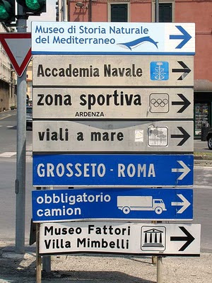 Direction signs, port of Livorno