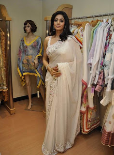 Sridevi in sexy transparent white saree