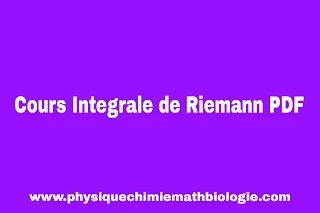 Cours Integrale de Riemann PDF