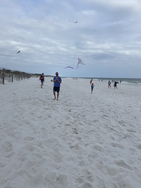 Flying kites at Fort Walton Beach
