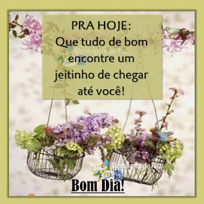 Pra hoje: Que tudo de bom encontre um jeitinho de chegar até você! Bom Dia!