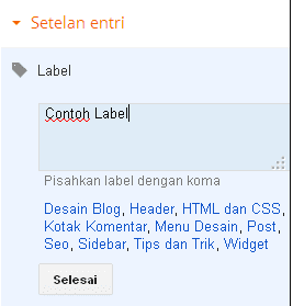 cara membuat label atau kategori