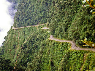 North Yungas Road Between Bolivia and Peru