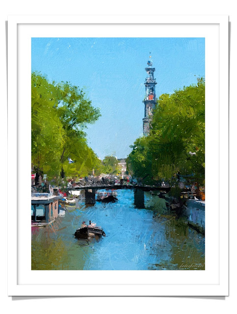 Painting of Amsterdam made in FotoSketcher