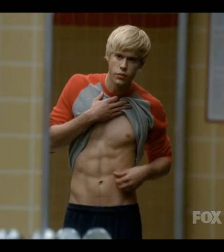 chord overstreet abs. gratuitous abs shot.