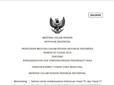 Permendagri Nomor 83 Tahun 2015