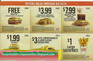 Free Printable Burger King Coupons