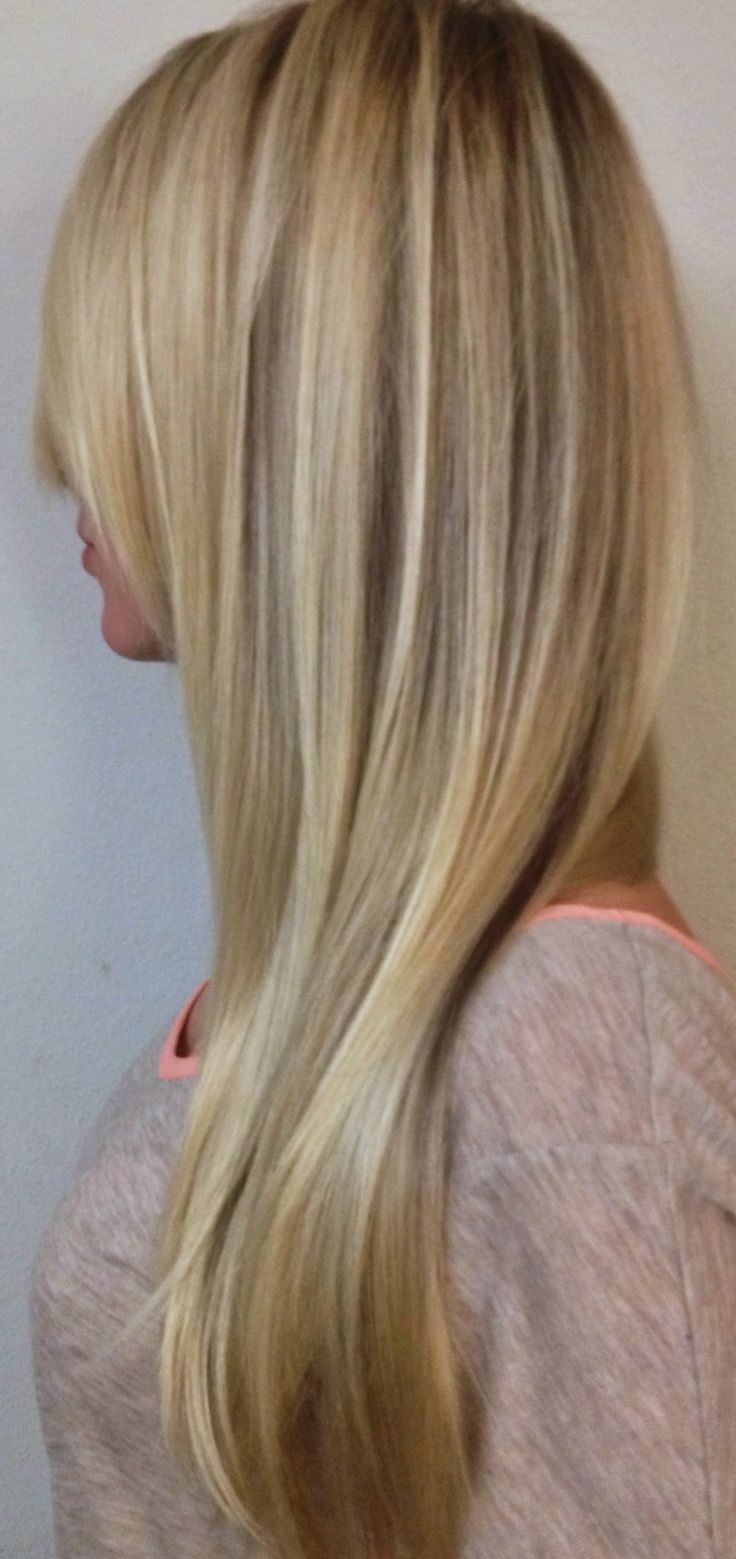 Platinum blonde hair with highlights