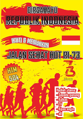 desain poster hut ri 73 corel draw