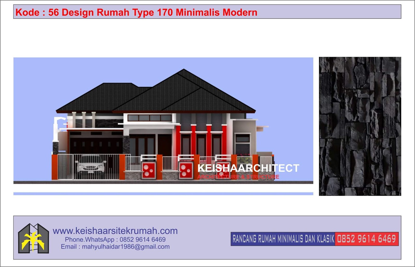 Kode 56 Design Rumah Type 170 Minimalis Lokasi Ulee Kareng