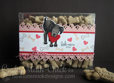 Lab-Adore Clear Valentine Biscuit Box by Crafty Math Chick | Fetching Friendship by Newton's Nook Designs