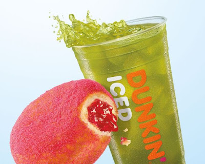 Dunkin's Kiwi Watermelon Refresher and Watermelon Burst Donut.