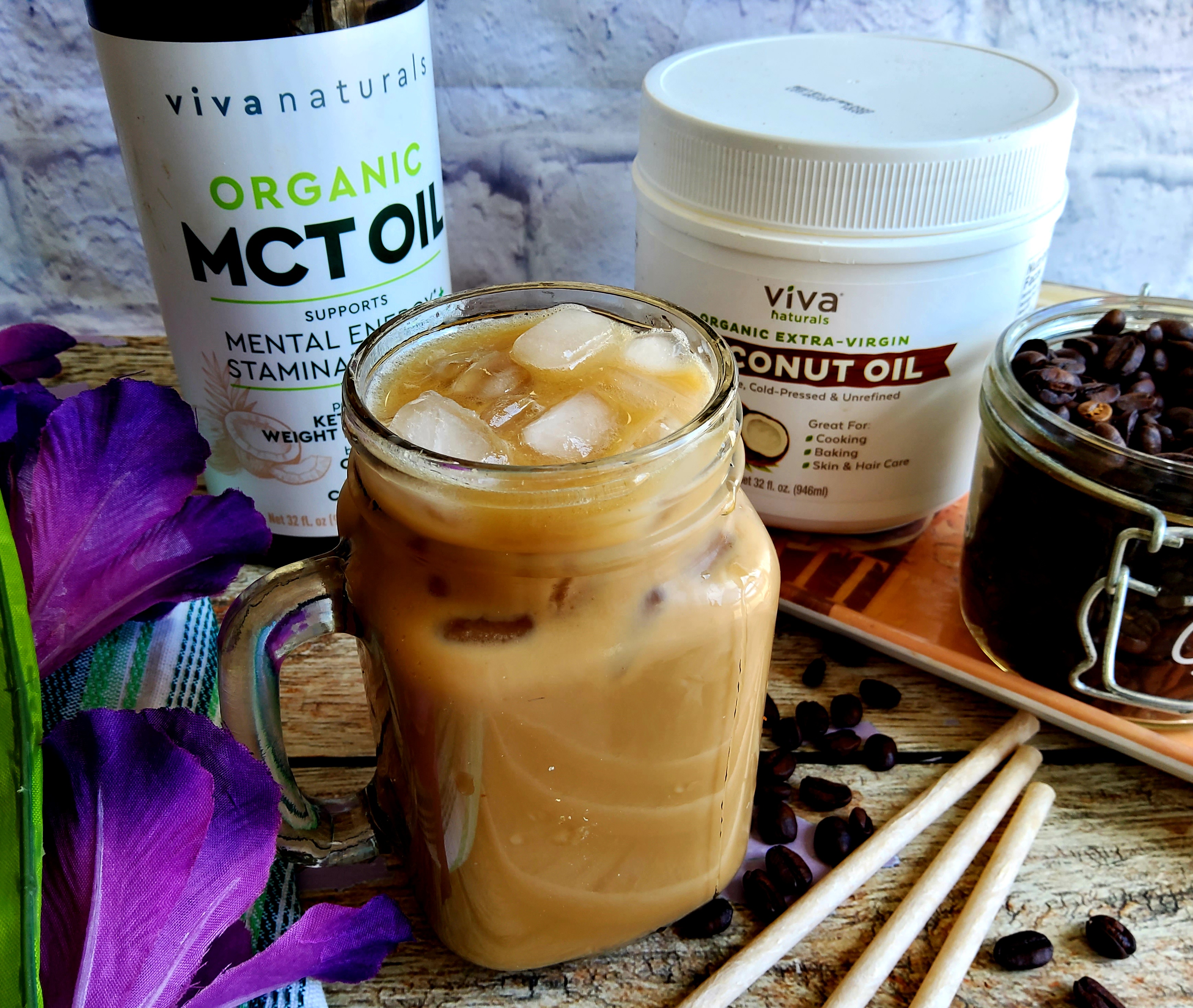 Dairy Free Iced Bulletproof Coffee Latte