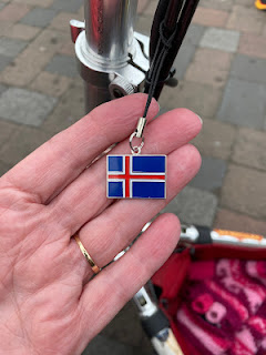 Iceland flag cell phone charm from Reykjavik, Iceland